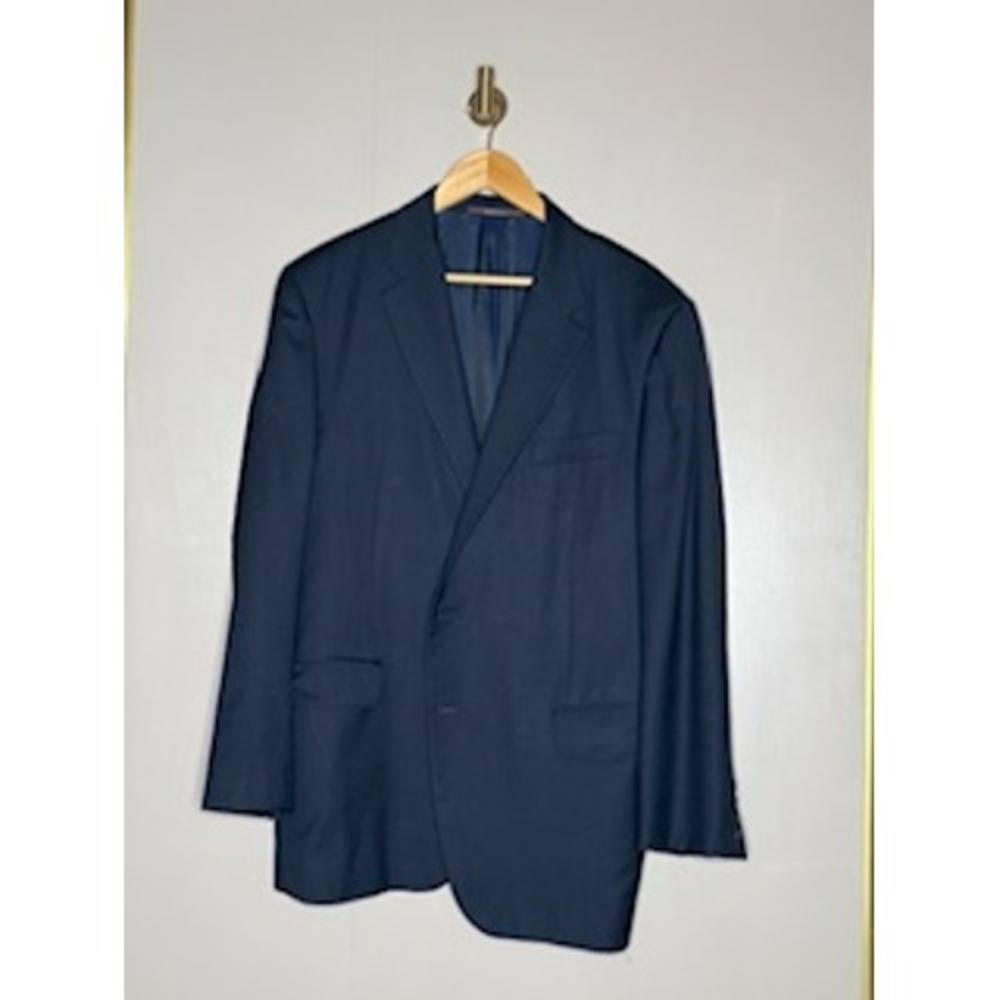 Hickey Freeman Navy Pinstripe Wool Blazer Mens 44R‎ Made USA